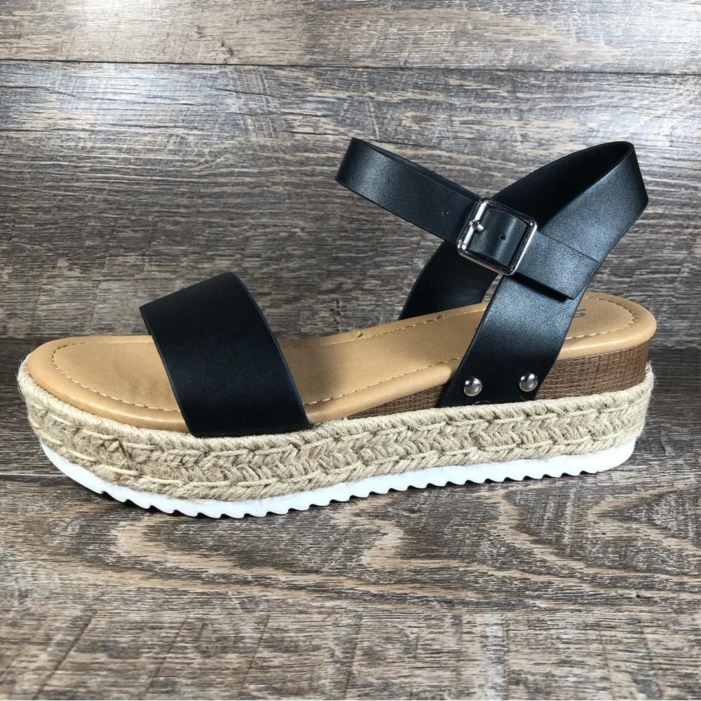 Open Toe Buckle Ankle Strap Espadrille (CLIP-S)